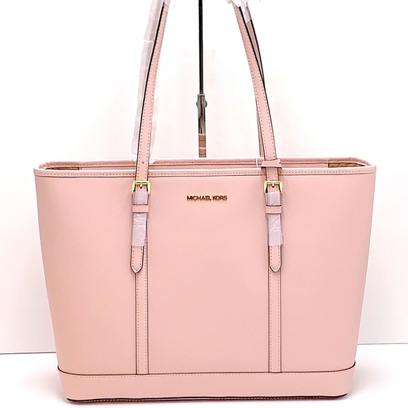 MICHAEL KORS POWDER BLUSH COLOR JET SET TRAVEL LARGE SAFFIANO LEATHER TOTE BAG - Picture 3 of 15